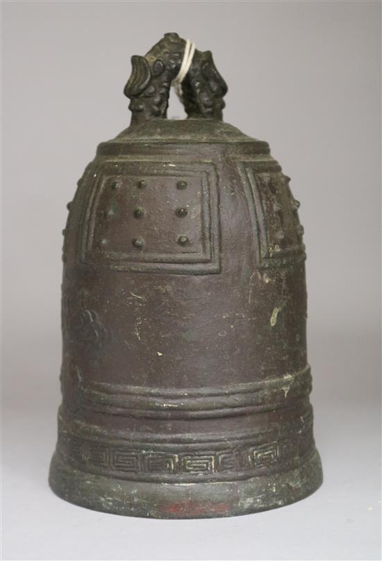 A Japanese bronze temple bell, Edo period